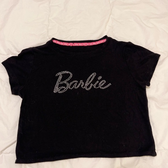 trendy black stretchy barbie baby tee from forever 21 - Picture 1 of 2